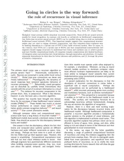 Going in circles is the way forward: the role of recurrence in visual
  inference