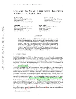 Learning To Solve Differential Equations Across Initial Conditions