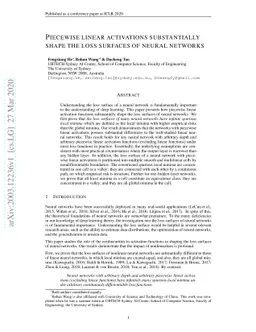 Piecewise linear activations substantially shape the loss surfaces of
  neural networks