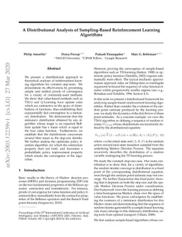A Distributional Analysis of Sampling-Based Reinforcement Learning
  Algorithms