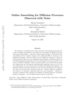 Online Smoothing for Diffusion Processes Observed with Noise