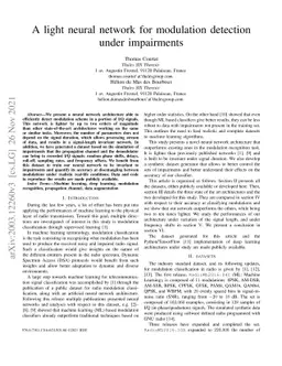 A light neural network for modulation detection under impairments