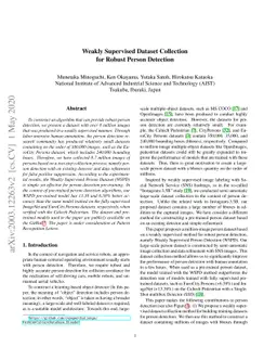 Weakly Supervised Dataset Collection for Robust Person Detection