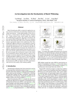 An Investigation into the Stochasticity of Batch Whitening