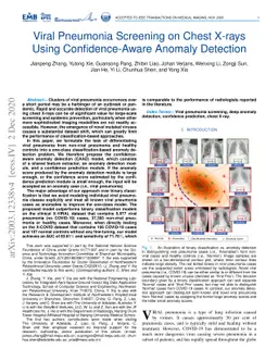 Viral Pneumonia Screening on Chest X-ray Images Using Confidence-Aware
  Anomaly Detection