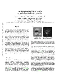 Convolutional Spiking Neural Networks for Spatio-Temporal Feature
  Extraction