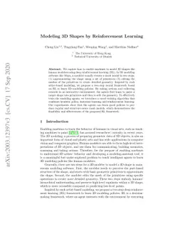 Modeling 3D Shapes by Reinforcement Learning