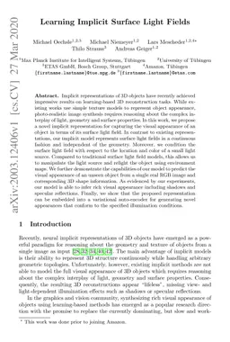 Learning Implicit Surface Light Fields