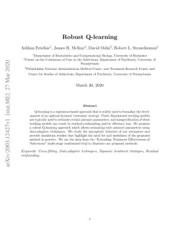Robust Q-learning