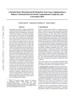 A Hybrid-Order Distributed SGD Method for Non-Convex Optimization to
  Balance Communication Overhead, Computational Complexity, and Convergence
  Rate