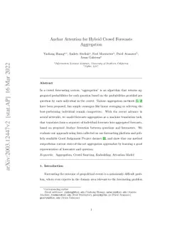 Anchor Attention for Hybrid Crowd Forecasts Aggregation