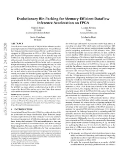 Evolutionary Bin Packing for Memory-Efficient Dataflow Inference
  Acceleration on FPGA