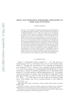 Tests and estimation strategies associated to some loss functions