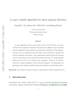 A super scalable algorithm for short segment detection