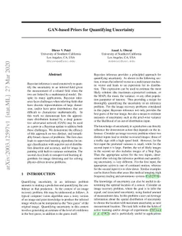 GAN-based Priors for Quantifying Uncertainty