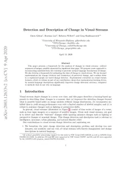 Detection and Description of Change in Visual Streams