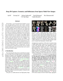 Deep 3D Capture: Geometry and Reflectance from Sparse Multi-View Images