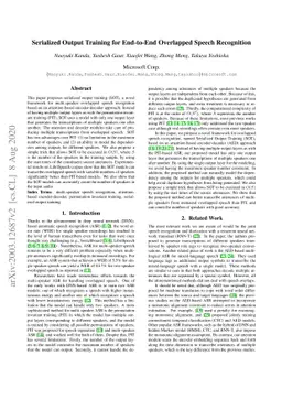Serialized Output Training for End-to-End Overlapped Speech Recognition