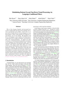 Modulating Bottom-Up and Top-Down Visual Processing via
  Language-Conditional Filters