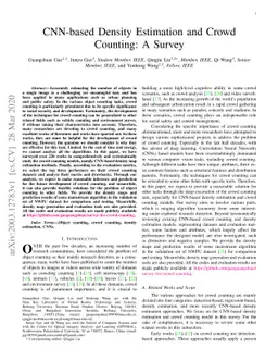 CNN-based Density Estimation and Crowd Counting: A Survey