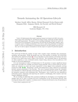 Towards Automating the AI Operations Lifecycle