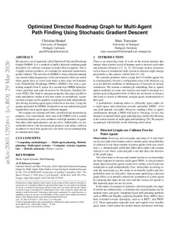 Optimized Directed Roadmap Graph for Multi-Agent Path Finding Using
  Stochastic Gradient Descent