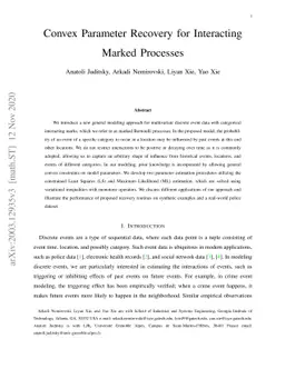 Convex Parameter Recovery for Interacting Marked Processes