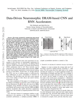 Data-Driven Neuromorphic DRAM-based CNN and RNN Accelerators