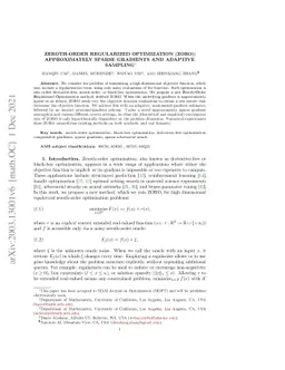 Zeroth-Order Regularized Optimization (ZORO): Approximately Sparse
  Gradients and Adaptive Sampling