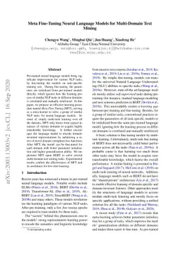 Meta Fine-Tuning Neural Language Models for Multi-Domain Text Mining