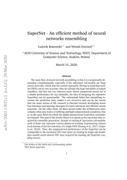 SuperNet -- An efficient method of neural networks ensembling