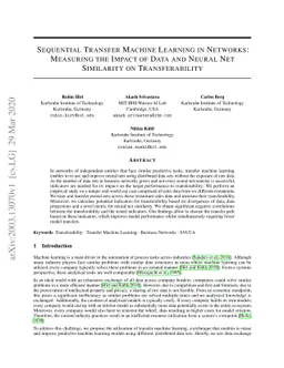 Sequential Transfer Machine Learning in Networks: Measuring the Impact
  of Data and Neural Net Similarity on Transferability