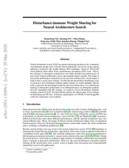 Disturbance-immune Weight Sharing for Neural Architecture Search