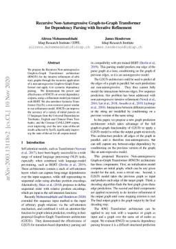 Recursive Non-Autoregressive Graph-to-Graph Transformer for Dependency
  Parsing with Iterative Refinement