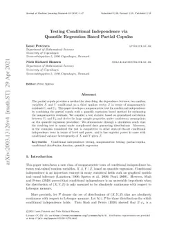 Testing Conditional Independence via Quantile Regression Based Partial
  Copulas