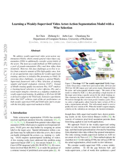 Learning a Weakly-Supervised Video Actor-Action Segmentation Model with
  a Wise Selection