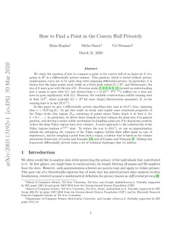 How to Find a Point in the Convex Hull Privately
