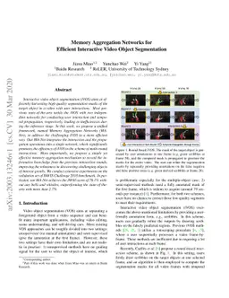 Memory Aggregation Networks for Efficient Interactive Video Object
  Segmentation