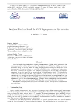 Weighted Random Search for CNN Hyperparameter Optimization