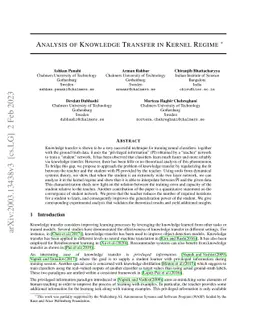 Analysis of Knowledge Transfer in Kernel Regime