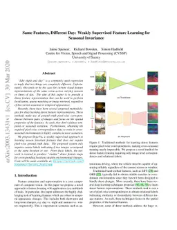 Same Features, Different Day: Weakly Supervised Feature Learning for
  Seasonal Invariance