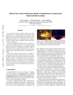 DeFeat-Net: General Monocular Depth via Simultaneous Unsupervised
  Representation Learning
