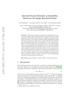 Interval Neural Networks as Instability Detectors for Image
  Reconstructions