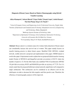 Diagnosis of Breast Cancer Based on Modern Mammography using Hybrid
  Transfer Learning