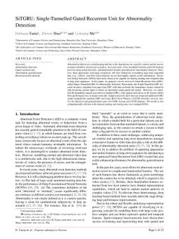 SiTGRU: Single-Tunnelled Gated Recurrent Unit for Abnormality Detection