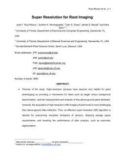 Super Resolution for Root Imaging