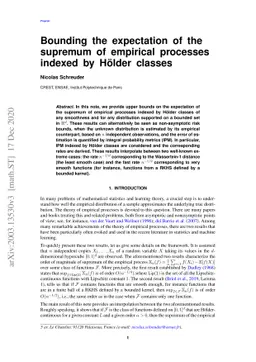 Bounding the expectation of the supremum of empirical processes indexed
  by Hölder classes