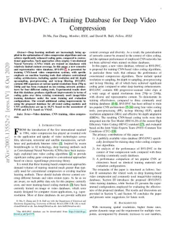BVI-DVC: A Training Database for Deep Video Compression