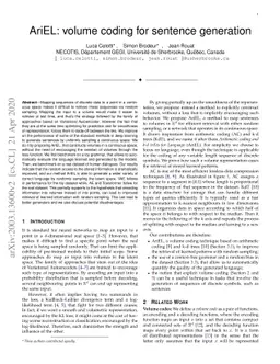AriEL: volume coding for sentence generation