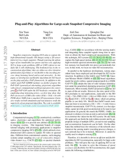 Plug-and-Play Algorithms for Large-scale Snapshot Compressive Imaging